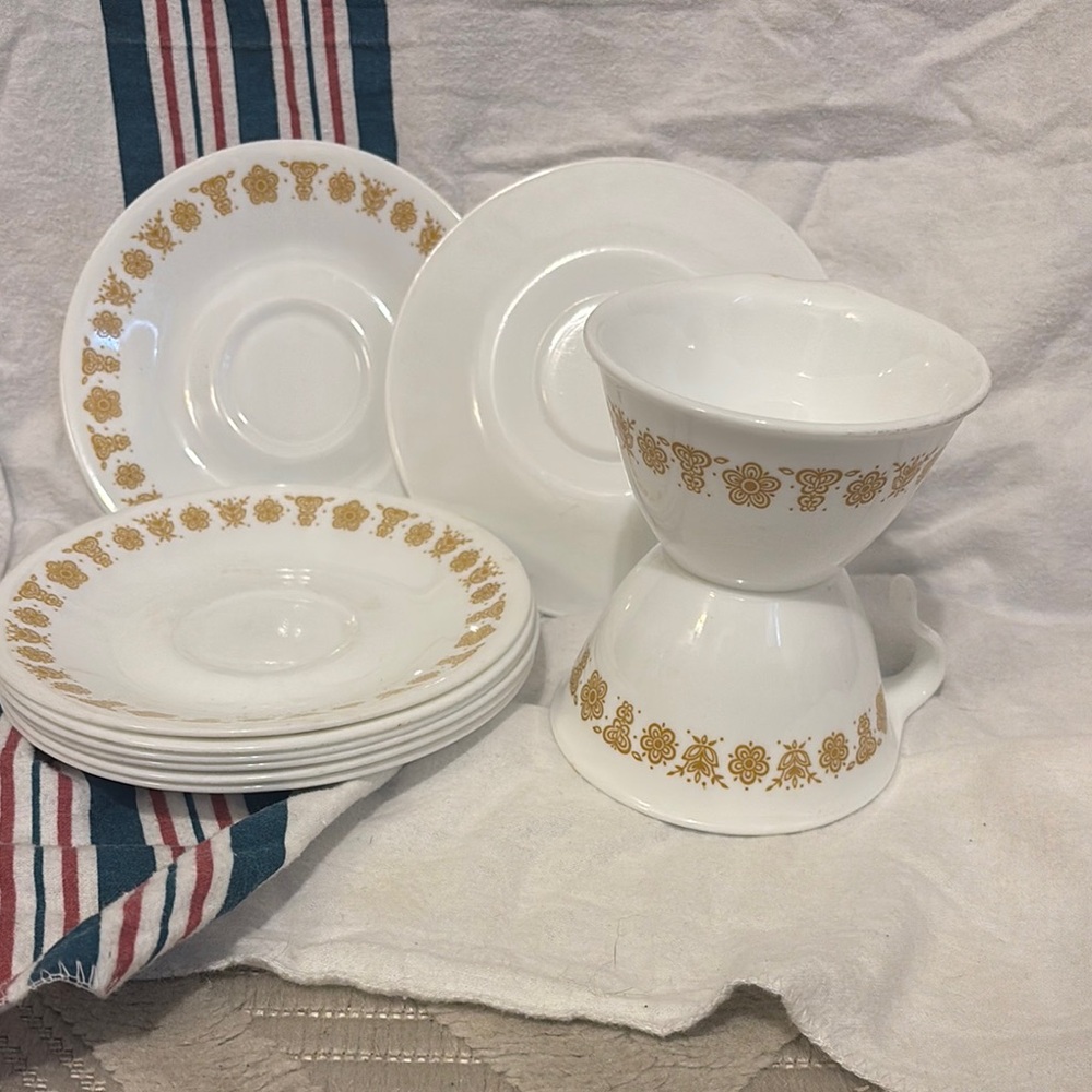 Corelle White and Gold Elegant Dinnerware Collection